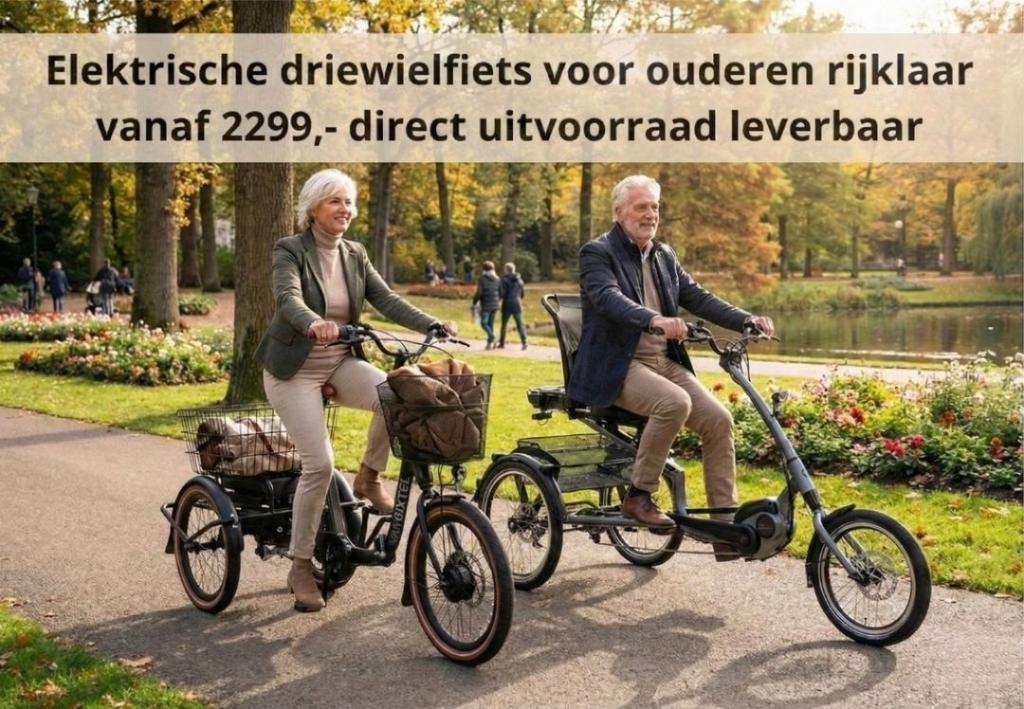 Elektrische driewieler driewielfiets senioren balansfiets, Twenteweg 4a, Nieuw, Ophalen of Verzenden, Van Rixtel (Nederlandse merk)