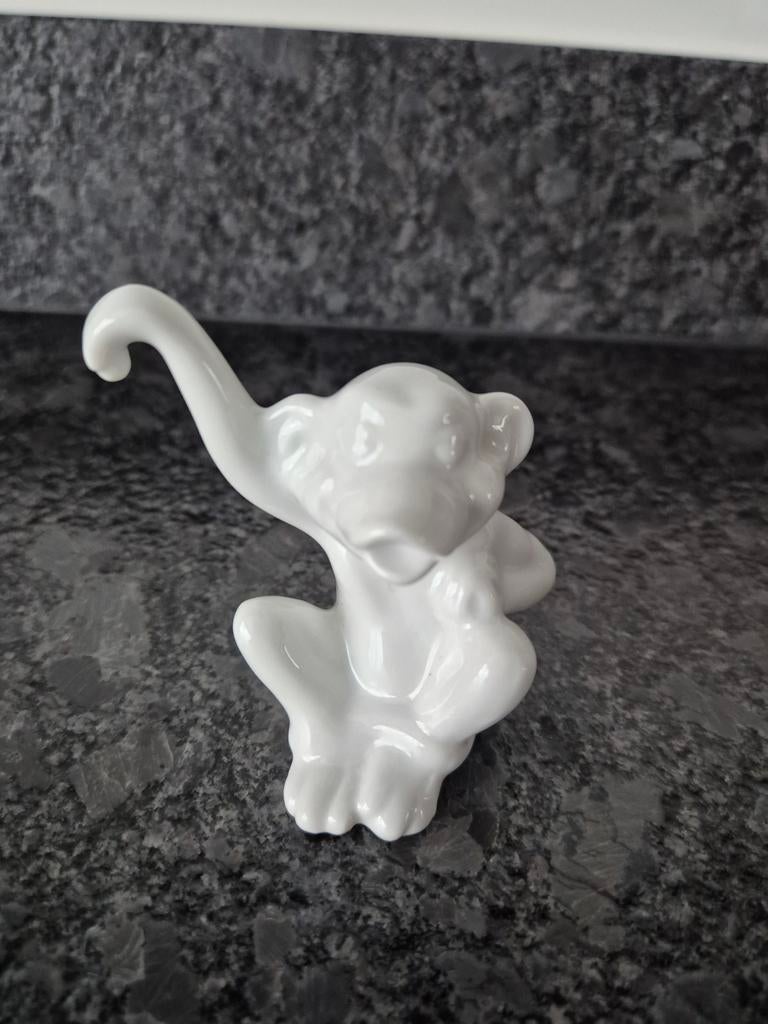 Plantenpot hanger porseleinen aap wit, Rond, Ophalen of Verzenden, Aardewerk, Minder dan 40 cm