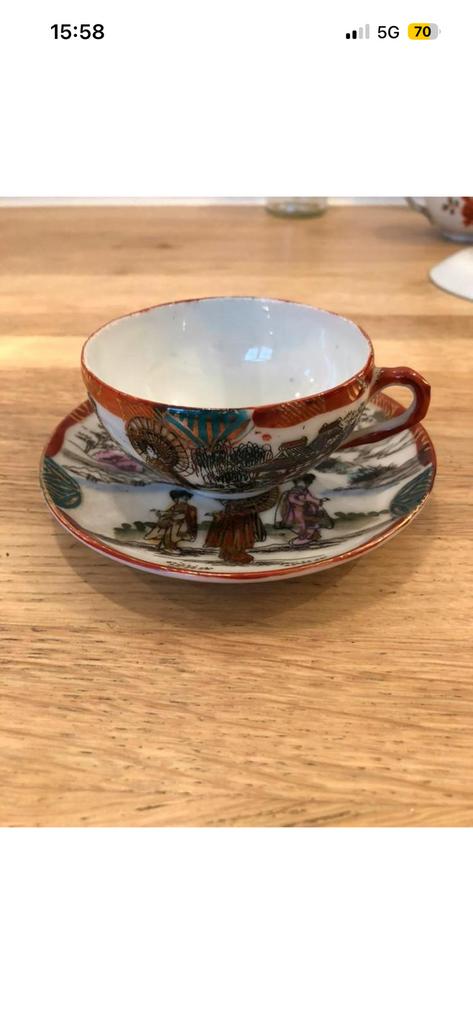 ANTIEKE OOSTERSE KOP EN SCHOTEL, Ophalen of Verzenden