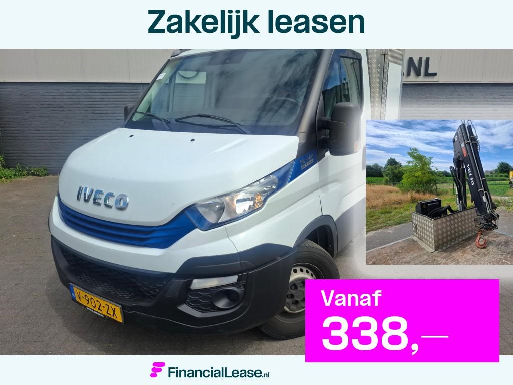 Iveco Daily 3.0I CNG Kraan Laadbak AUT-6 HIAB 3-Persoons Nav, Gebruikt, 4 cilinders, Iveco, Wit