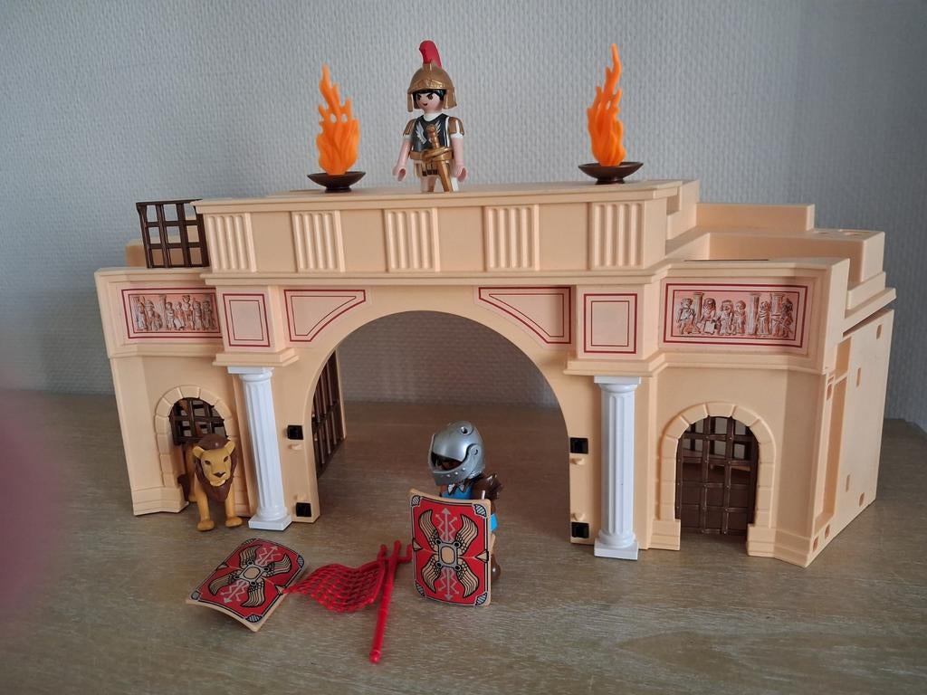 Playmobil Colloseum met leeuw, soldaat en keizer, Ophalen of Verzenden, Gebruikt, Complete set