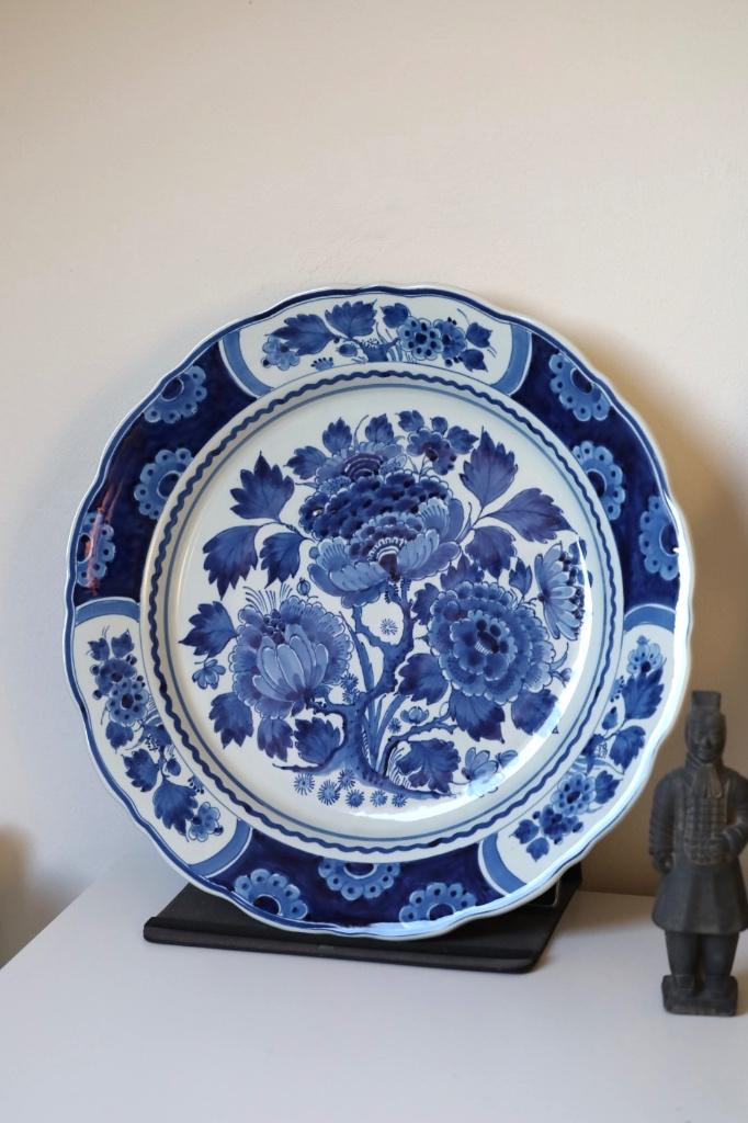 Wandbord groot delftsblauw Porceleyne fles 40 cm, Antiek en Kunst, Ophalen of Verzenden