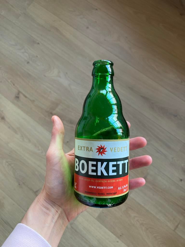 Vedett Extra Boekett bierflesje - Collectors item, Verzamelen, Biermerken, Ophalen of Verzenden, Gebruikt, Flesje(s), Overige merken
