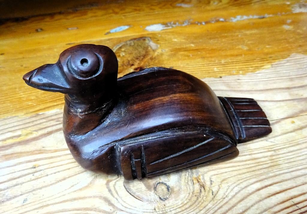 Uit Hout gesneden Eend, Minder dan 20 cm, Verzenden, Beeld, Hout