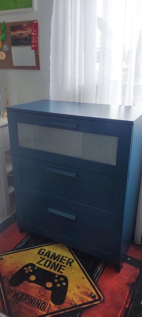 Ladenkast, blauwe, Ophalen, Gebruikt, 50 tot 100 cm, Glas