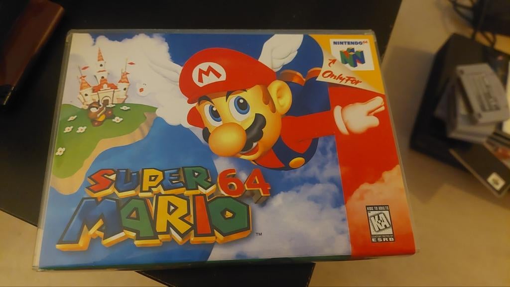 Super Mario 64 N64 met hardcase reprint doosje, Spelcomputers en Games, Ophalen of Verzenden