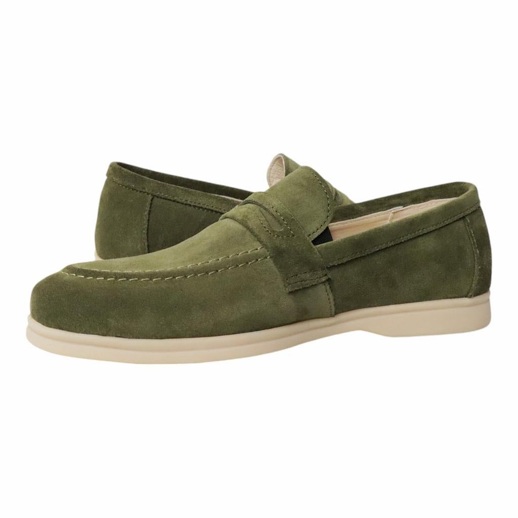 Groene suède heren loafers - Maat 41, Loafers, Overige kleuren, Nieuw, Ophalen of Verzenden