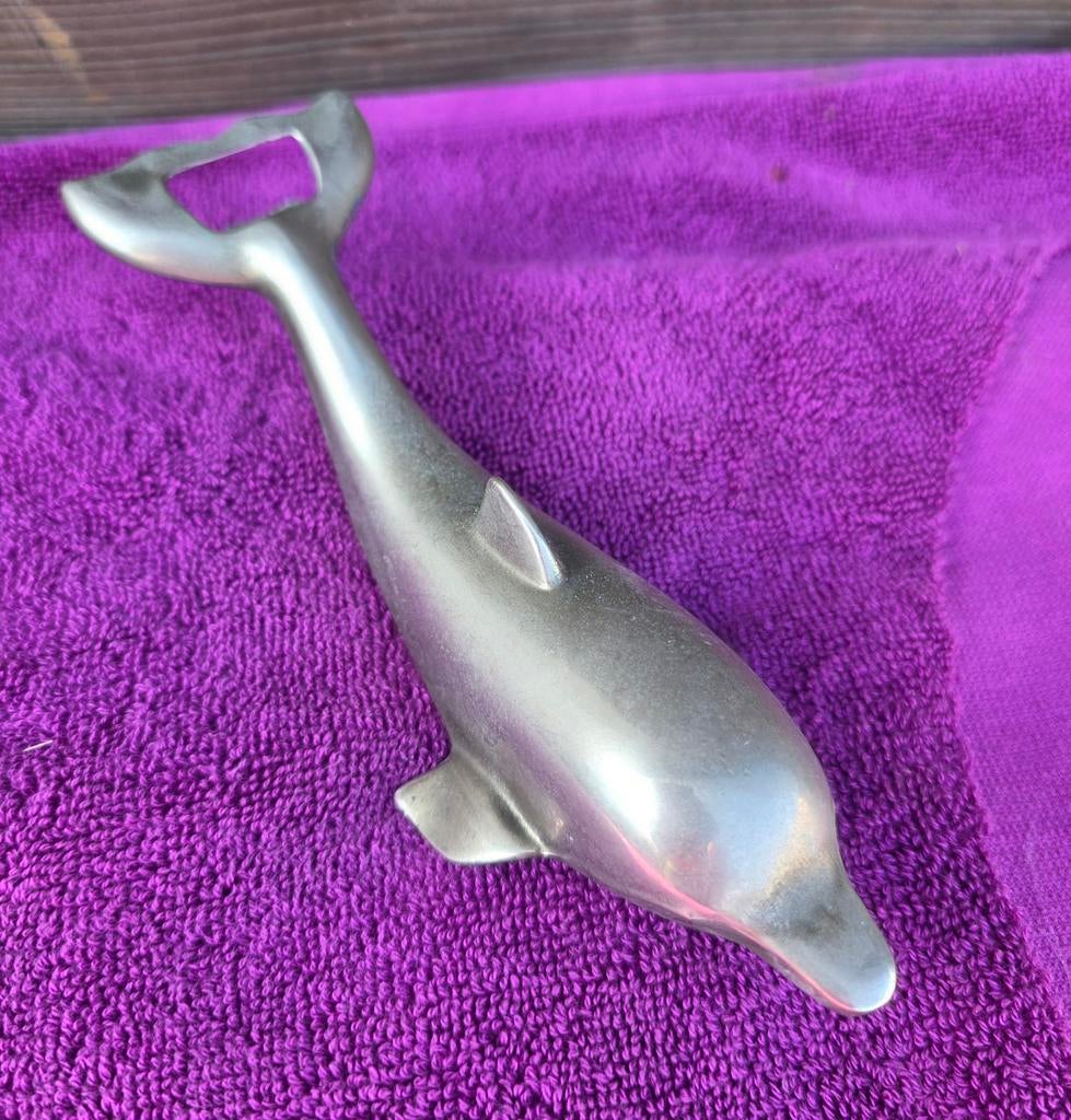 Dolfijn Flessenopener - Vintage Metaal, Ophalen of Verzenden, Gebruikt