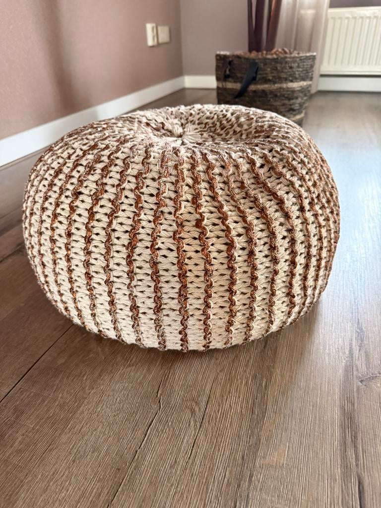 Poef, Huis en Inrichting, Banken | Voetenbanken en Poefen, Ophalen of Verzenden, Rond, Minder dan 50 cm