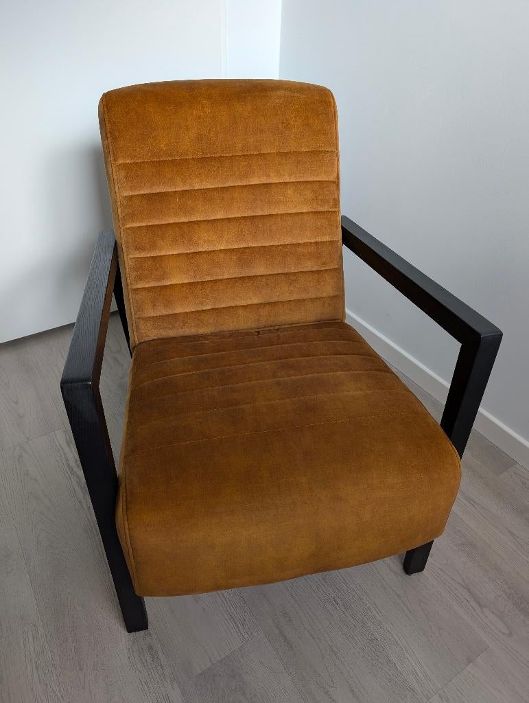 Relaxstoel Goossens - Fauteuils - Okergeel, Huis en Inrichting, Fauteuils, Ophalen, Mid-Century Modern / Retro - Industrieel - Modern Eclectisch