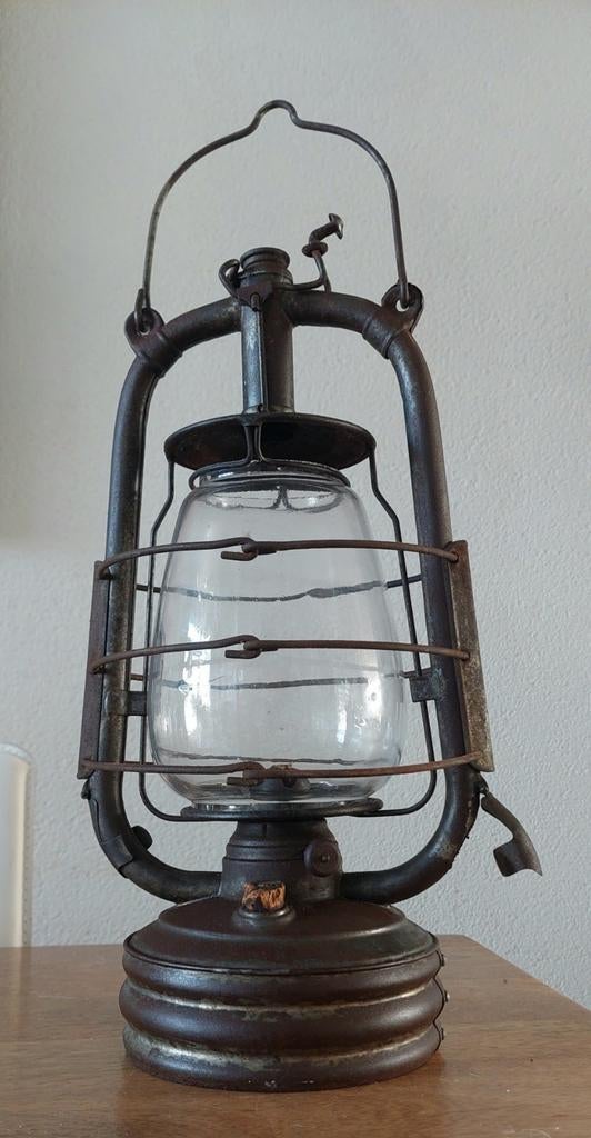 Oude stormlamp met patina, Ophalen of Verzenden
