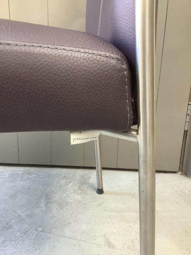 6 aubergine kleurige eetkamerstoelen Bert Plantagie, Ophalen, Gebruikt, Overige kleuren, Leer