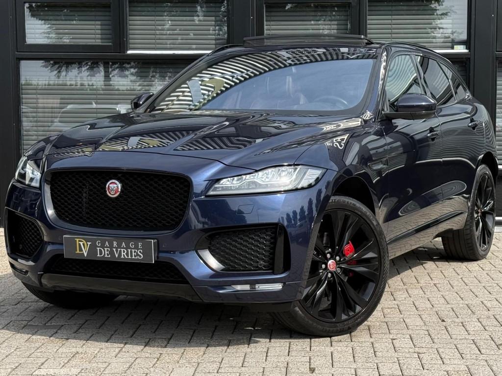 Jaguar F-PACE 3.0 SuperCharged AWD 381pk R-Sport Panoramadak, Automaat, Gebruikt, 2995 cc, Blauw