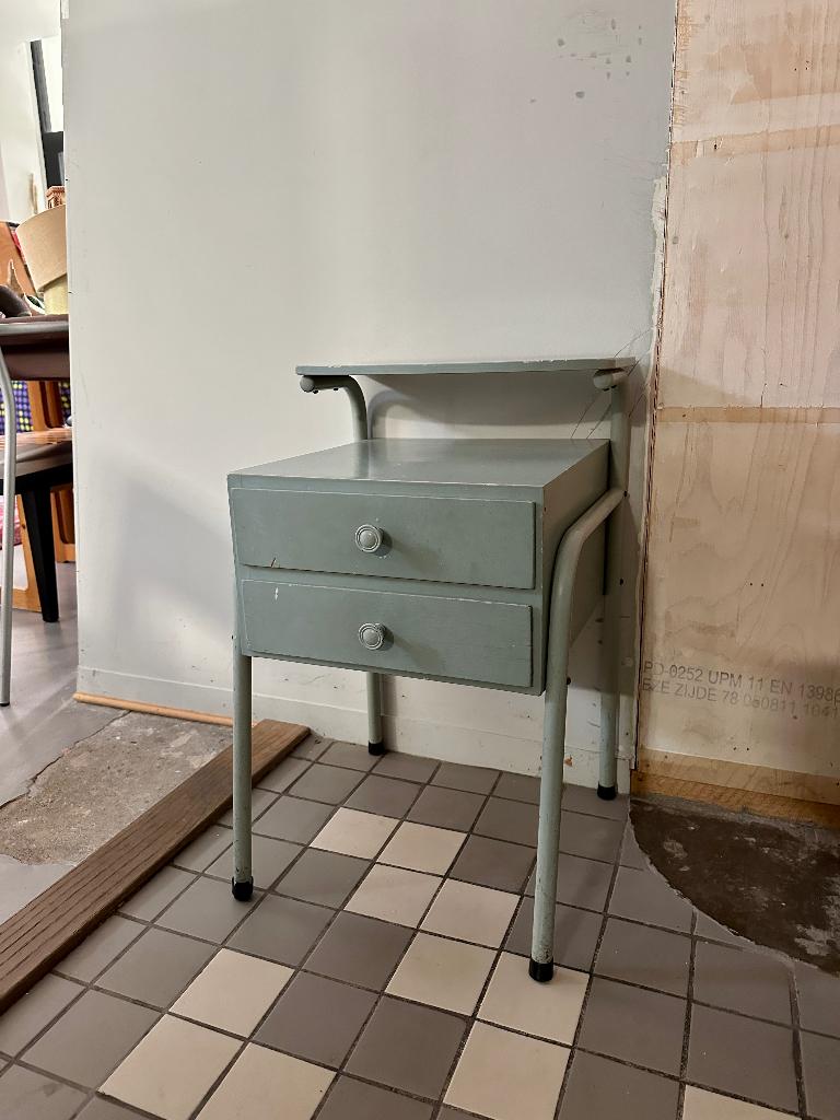 Vintage design Auping nachtkastje, jaren 50, midcentury, Ophalen, Gebruikt, Minder dan 45 cm, -