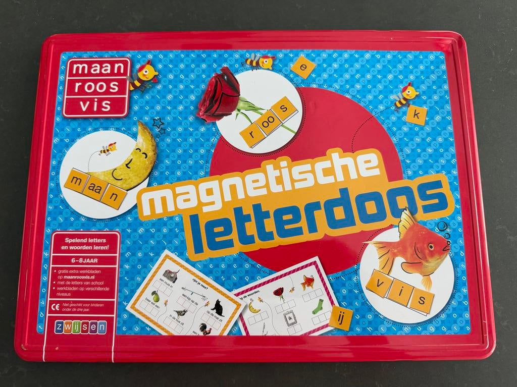 Zwijsen Maan Roos Vis Magnetische Letterdoos, Ophalen of Verzenden, Zo goed als nieuw, Taal en Lezen