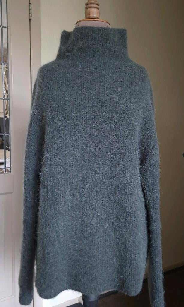 Samsoe Samsoe wollen trui Sanoris L donkergroen NIEUWSTAAT!, Maat 42/44 (L), Ophalen of Verzenden, Zo goed als nieuw, Samsoe Samsoe