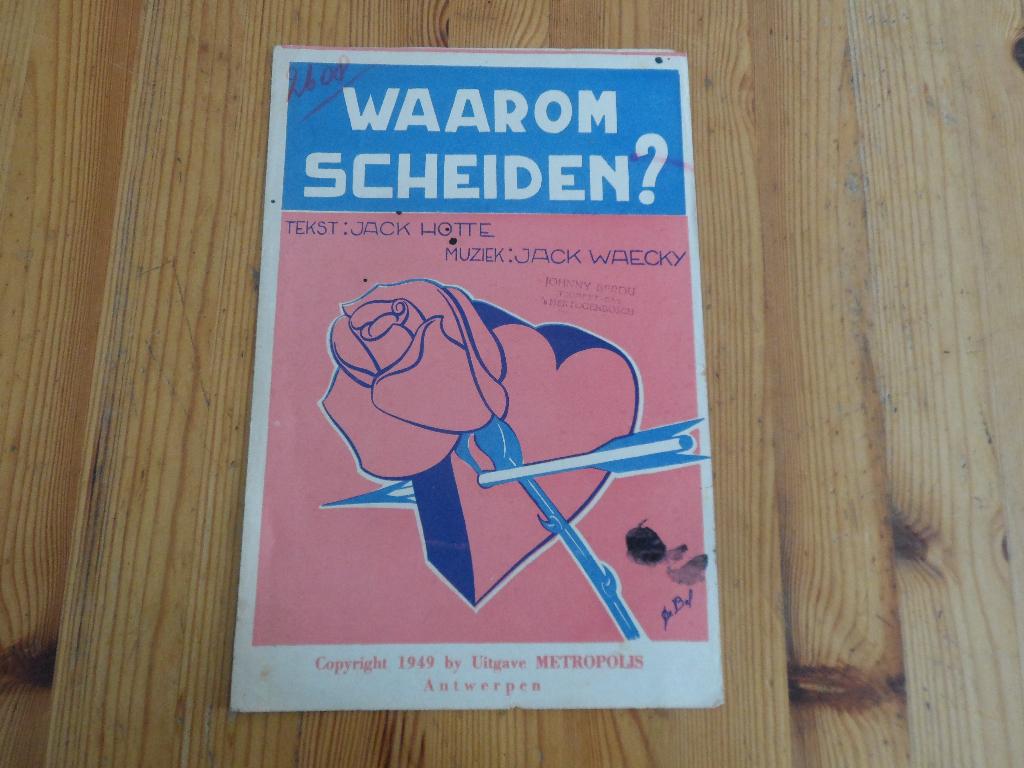 Jack weacky / jack hotte - waarom scheiden, Muziek en Instrumenten, Bladmuziek, Gebruikt, Gitaar, Ophalen of Verzenden, Artiest of Componist