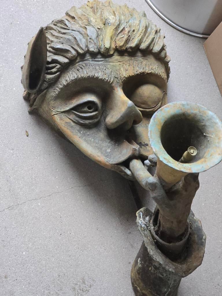 zeer zeldzame, grote antieke bronzen muurfontein €1745, Ophalen of Verzenden, Zo goed als nieuw, Overige materialen