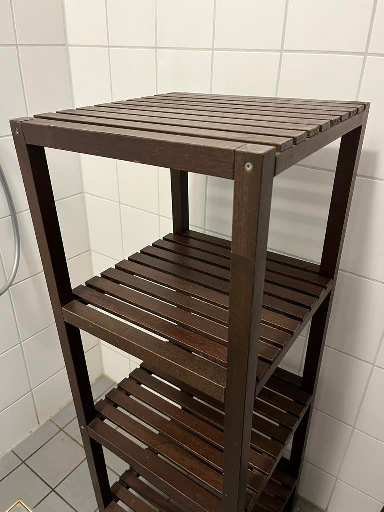 Bamboe badkamer rek / badkamer kastje Hoog 110 cm, Huis en Inrichting, Badkamer | Badkamermeubels, Ophalen, Minder dan 50 cm, Gebruikt