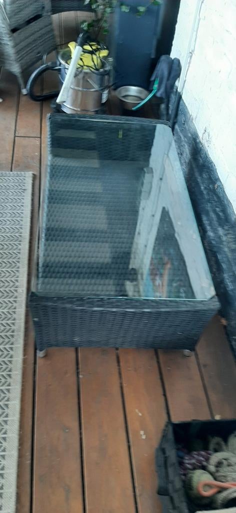 Tuintafel, Ophalen of Verzenden, Gebruikt, Rechthoekig, Kunststof