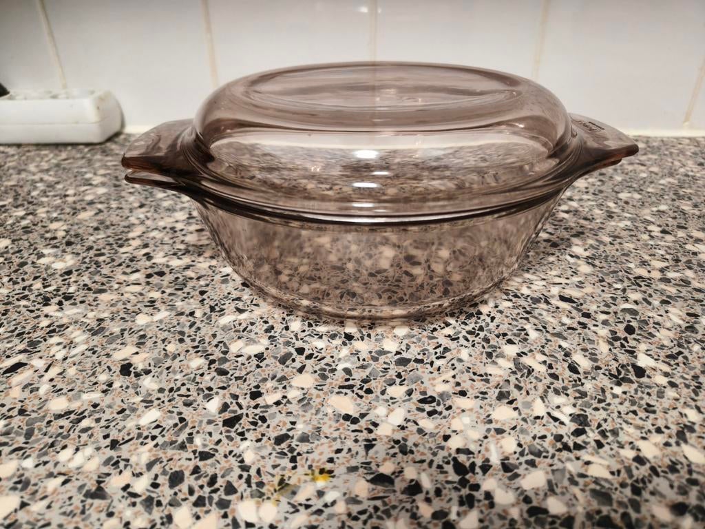 Pyrex oven glazen bronze van kleur, Ophalen, Zo goed als nieuw, Glas, Overige typen