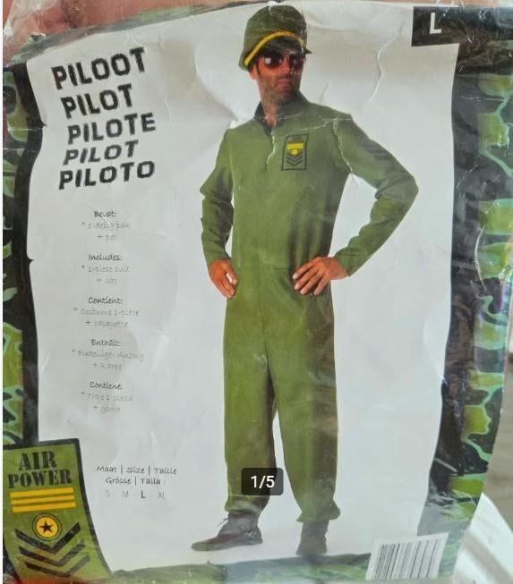 Heren Piloten outfit mt L, Ophalen of Verzenden, Nieuw, Maat 52/54 (L), Kleding