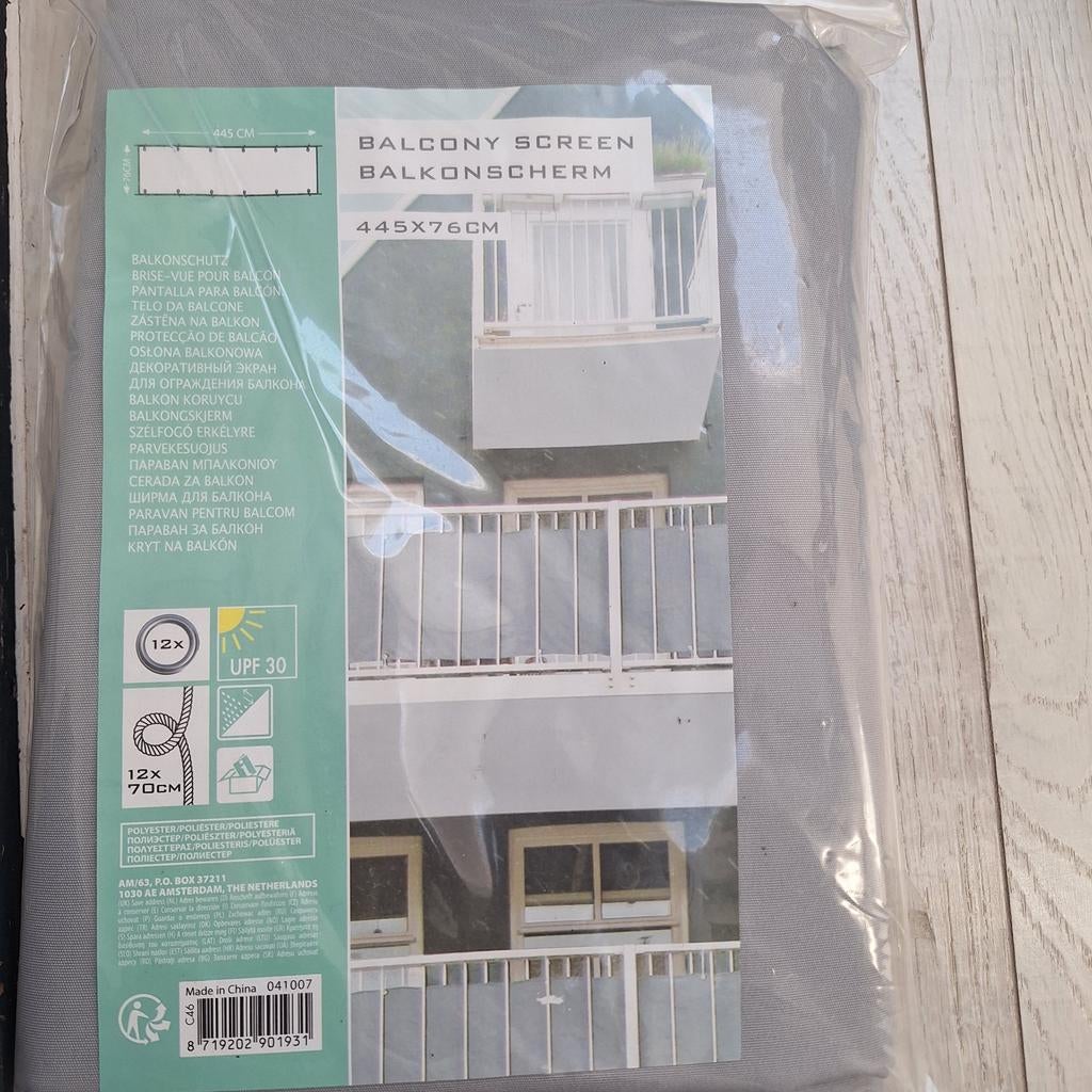 NIEUW Balkonscherm 445- 76cm grijs, Ophalen of Verzenden, Nieuw