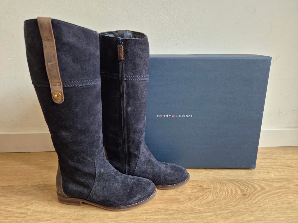 Tommy Hilfiger laarzen maat 37, Ophalen, Hoge laarzen, Blauw, Gedragen
