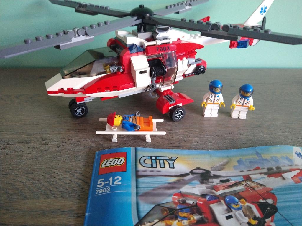 Lego City 7903 reddingsbrigade helikopter rescue helicopter, Ophalen of Verzenden, Zo goed als nieuw, Complete set, Lego