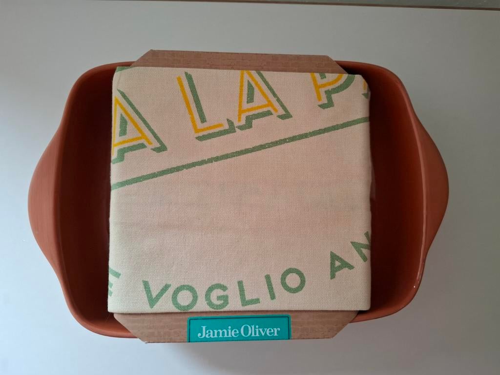 Jamie Oliver Vintage Ovenschaal met Theedoek - Terracotta, Ophalen, Nieuw