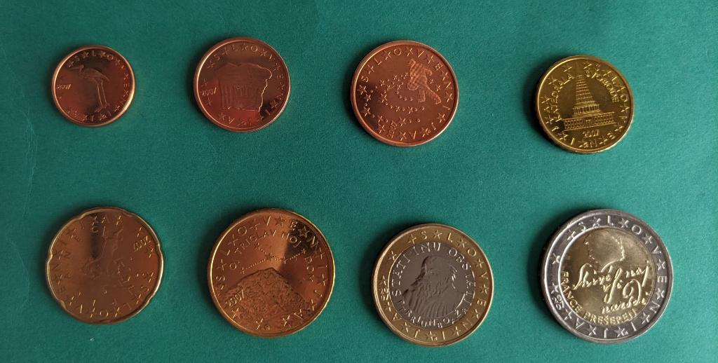 Slovenie Euromunten, Postzegels en Munten, Munten | Europa | Euromunten, Ophalen of Verzenden, Slovenië, Overige waardes, Setje