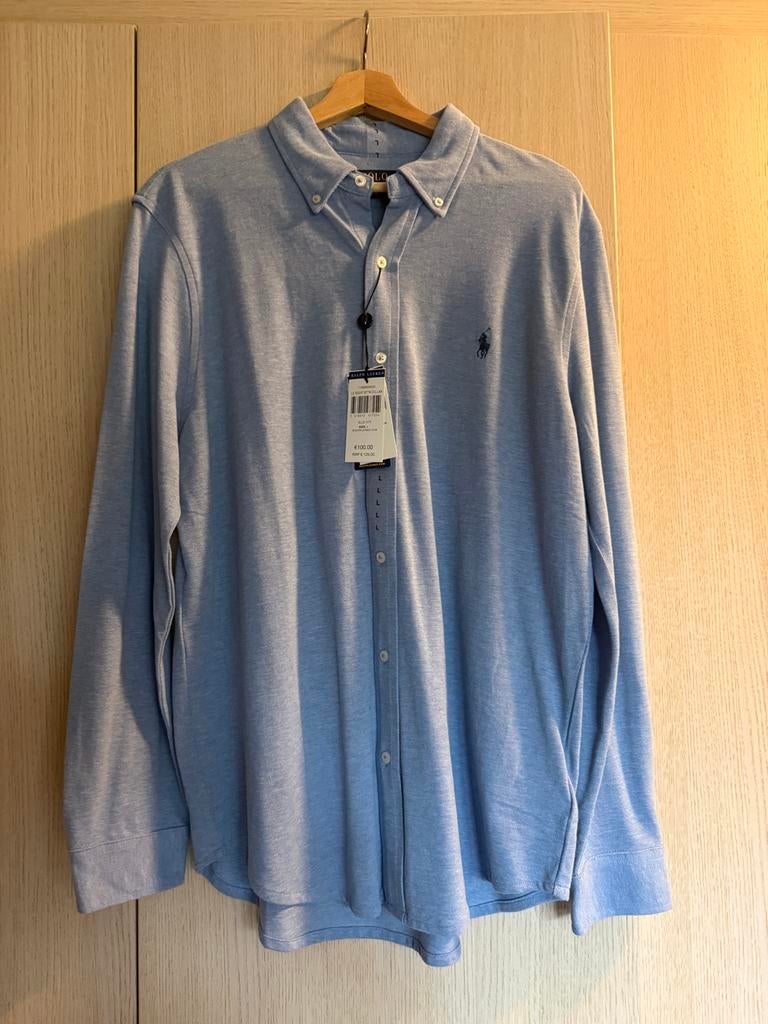 Ralph Lauren Button down shirt blauw, Kleding | Heren, Overhemden, Ophalen of Verzenden, Nieuw, Blauw, Halswijdte 41/42 (L)