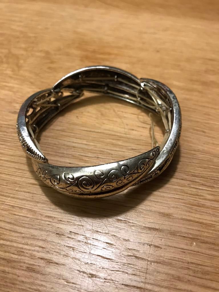 Zilverkleurige armband, Ophalen of Verzenden, Gebruikt, Staal