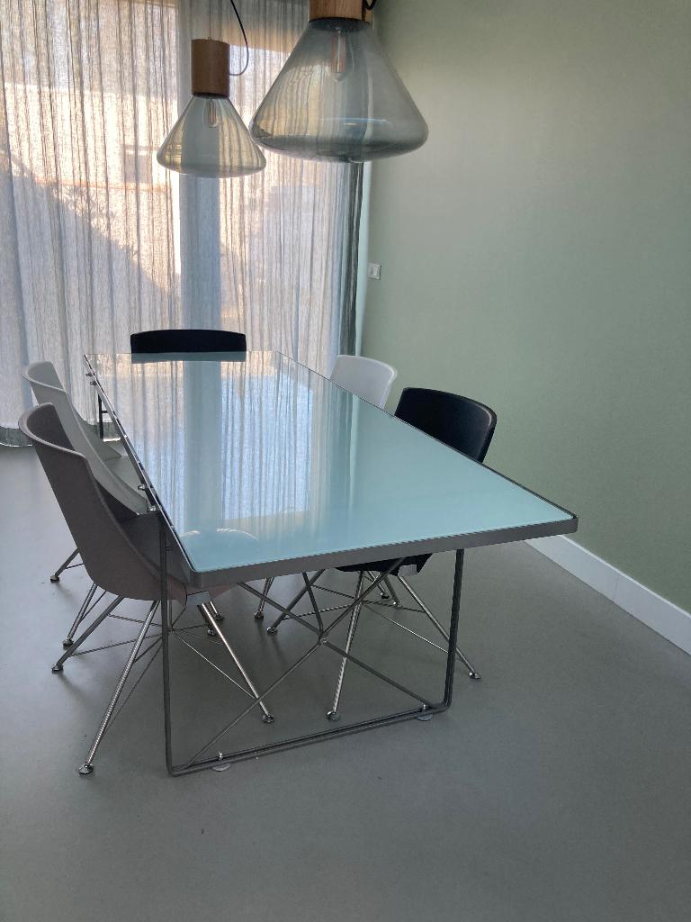 tafel met glazen blad, Antiek en Kunst, Ophalen