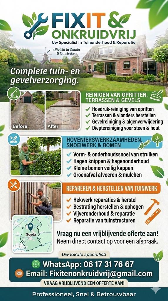 Tuinman Nodig? Of een stralende terras/oprit, Hobby en Vrije tijd, Overige Hobby en Vrije tijd, Ophalen