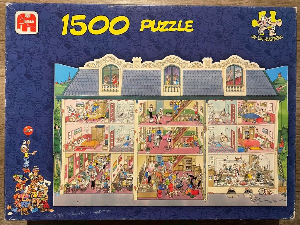 Jan van Haasteren puzzel 1500 stukjes hotel, Ophalen of Verzenden, 500 t/m 1500 stukjes, Zo goed als nieuw