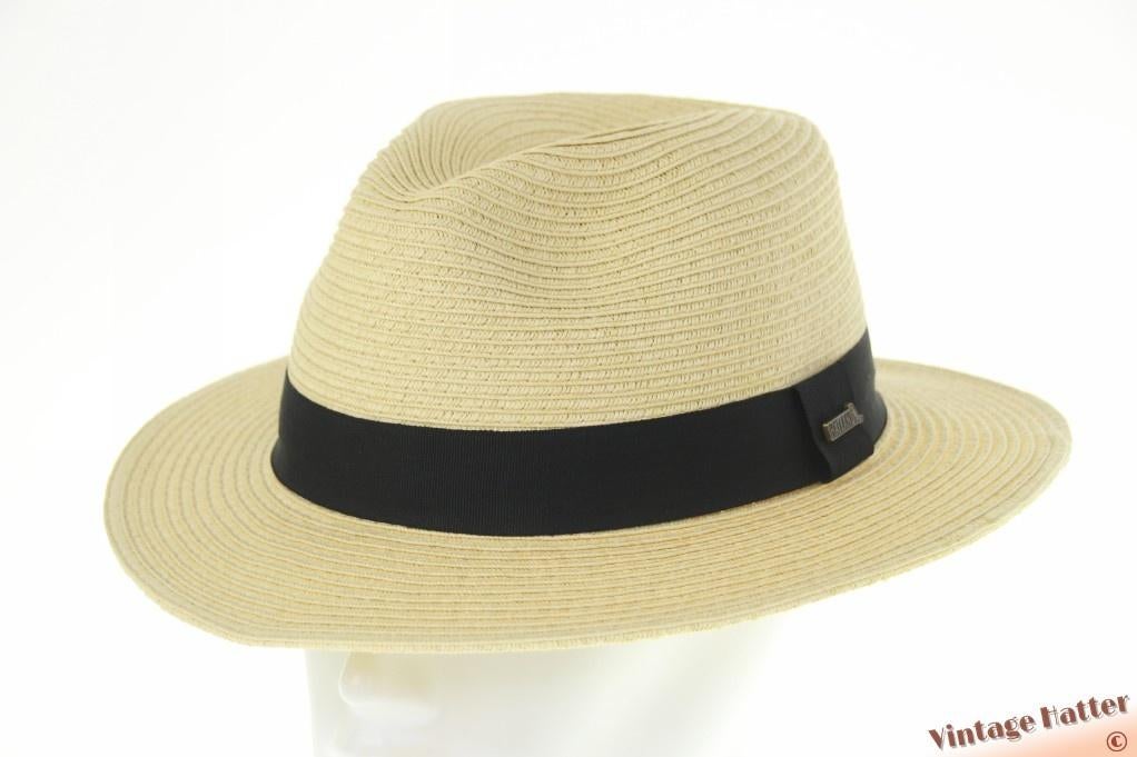 Zomer gleufhoed Hatland Sim Toyo naturel groenig geel 60-61, Hatland Sim Toyo, 60 cm (XL, 7½ inch) of meer, Hoed, Nieuw