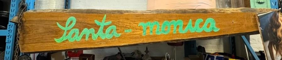 Groot reclamebord surf Santa Monica Op schaaldeel vintage, Ophalen