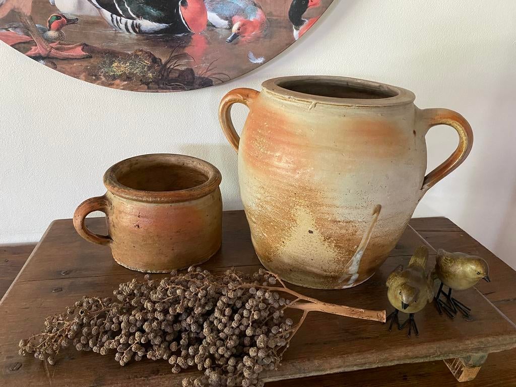 Brocante oude Franse gres potten, Antiek en Kunst, Ophalen of Verzenden