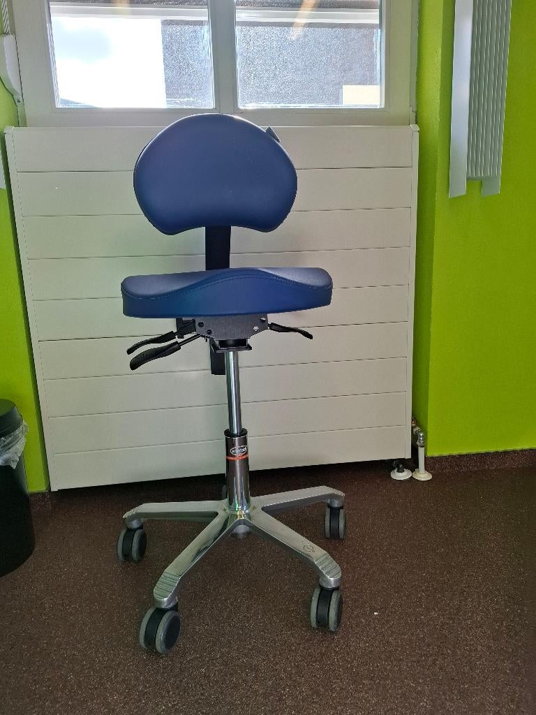 Ergonomische werkstoel, Huis en Inrichting, Bureaustoelen, Ophalen, Bureaufiets, Blauw, Zo goed als nieuw