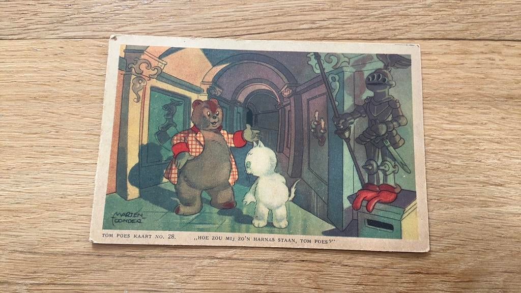 Hoe zou mij zo’n harnas staan, Tom Poes?, Verzamelen, Ansichtkaarten | Themakaarten, Ophalen of Verzenden, 1940 tot 1960, Gelopen