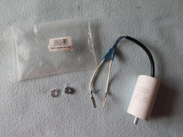Nieuwe condensator 10uF met schroefdraad, kabel enz, Ophalen of Verzenden, Nieuw