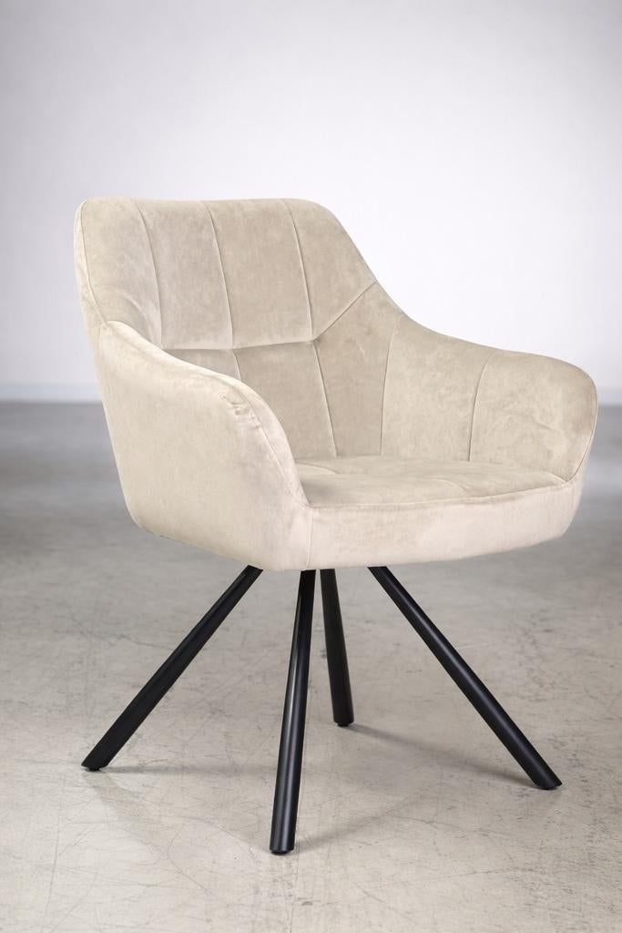 Nieuwe beige draaistoelen 6stuks!, Overige kleuren, Nieuw, Ophalen of Verzenden, Stof