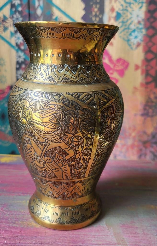 Oud/Indisch/Koperen/Vaas/Koper, Ophalen of Verzenden