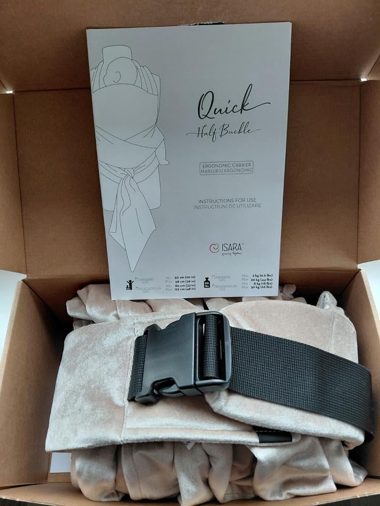 Nieuw! ISARA draagzak Quick halfbuckle - Champagne Velvet, Overige merken, Overige typen, Nieuw, Ophalen of Verzenden