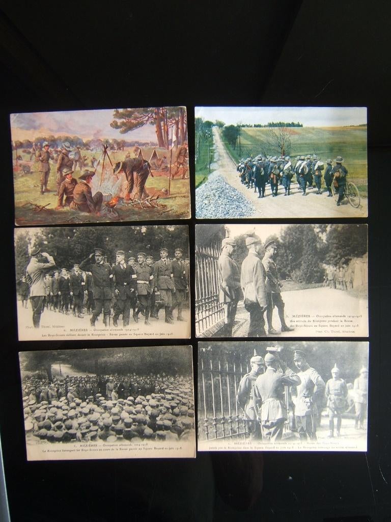 6 scouting padvinders ansichtkaarten Duitsland 1914 enz, Verzenden, Gebruikt, Overige typen