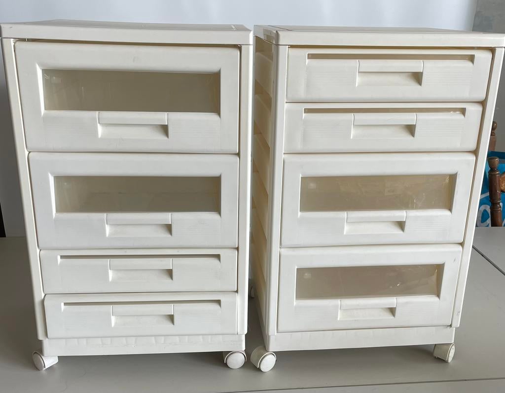 2 Kunststof ladenkastjes, Huis en Inrichting, Kasten | Ladekasten, Ophalen, Gebruikt, 3 of 4 laden, Minder dan 100 cm