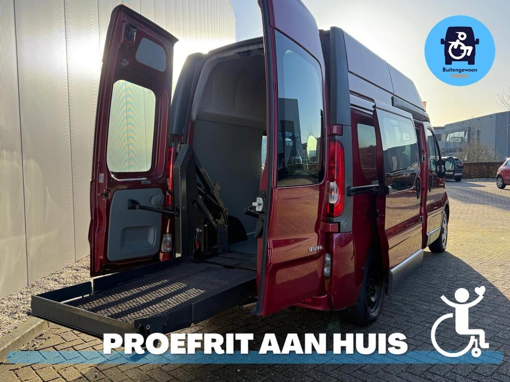 Opel Vivaro Rolstoelbus L2H2 (5 Persoons) Airco, Auto's, Voorwielaandrijving, 12 maanden, Zwart, 4 cilinders