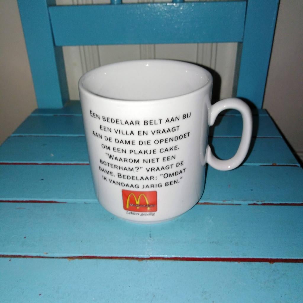 McDonald's koffiemok met een Nederlandse mop, Glas of Glazen, Gebruikt, Ophalen of Verzenden, Overige stijlen