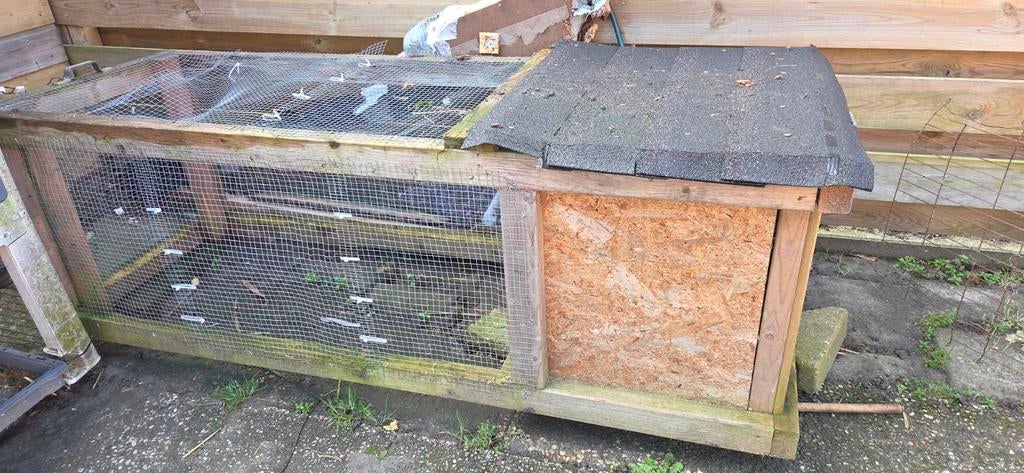 Houten konijnenhok / rennetje, Ophalen, 60 tot 90 cm, Konijn, Hok